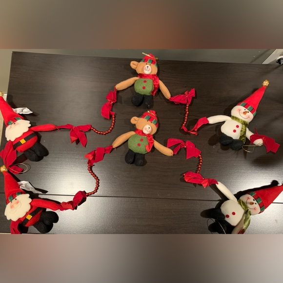 Santa, Bear and Snowman Plush Garland, Like New, Set of 2, 36” long each - Picture 2 of 10